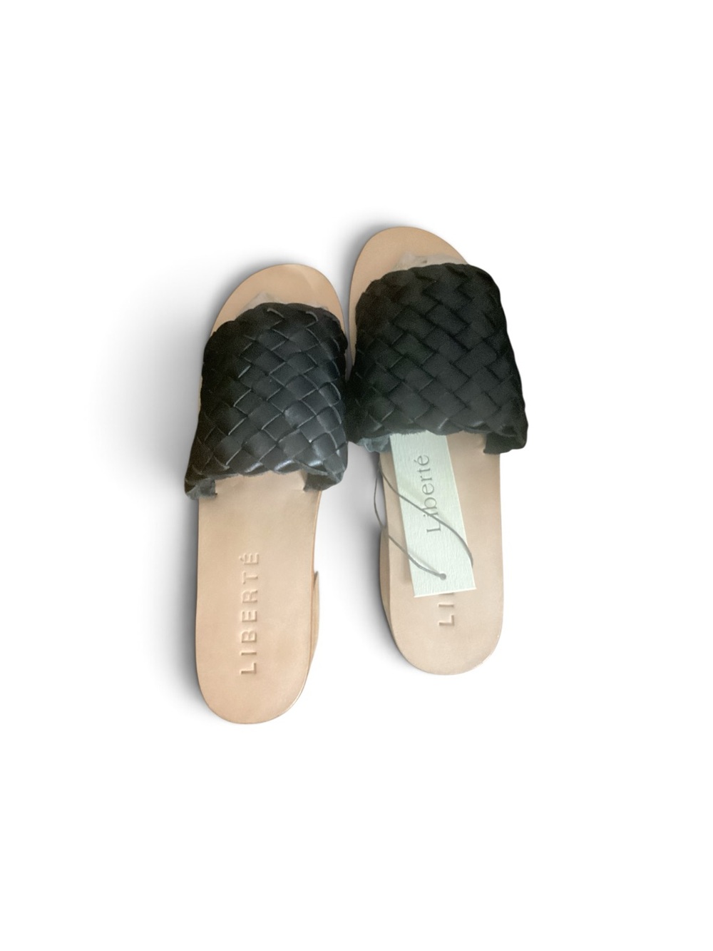 LIBERTÉ Black Woven Slide Mules